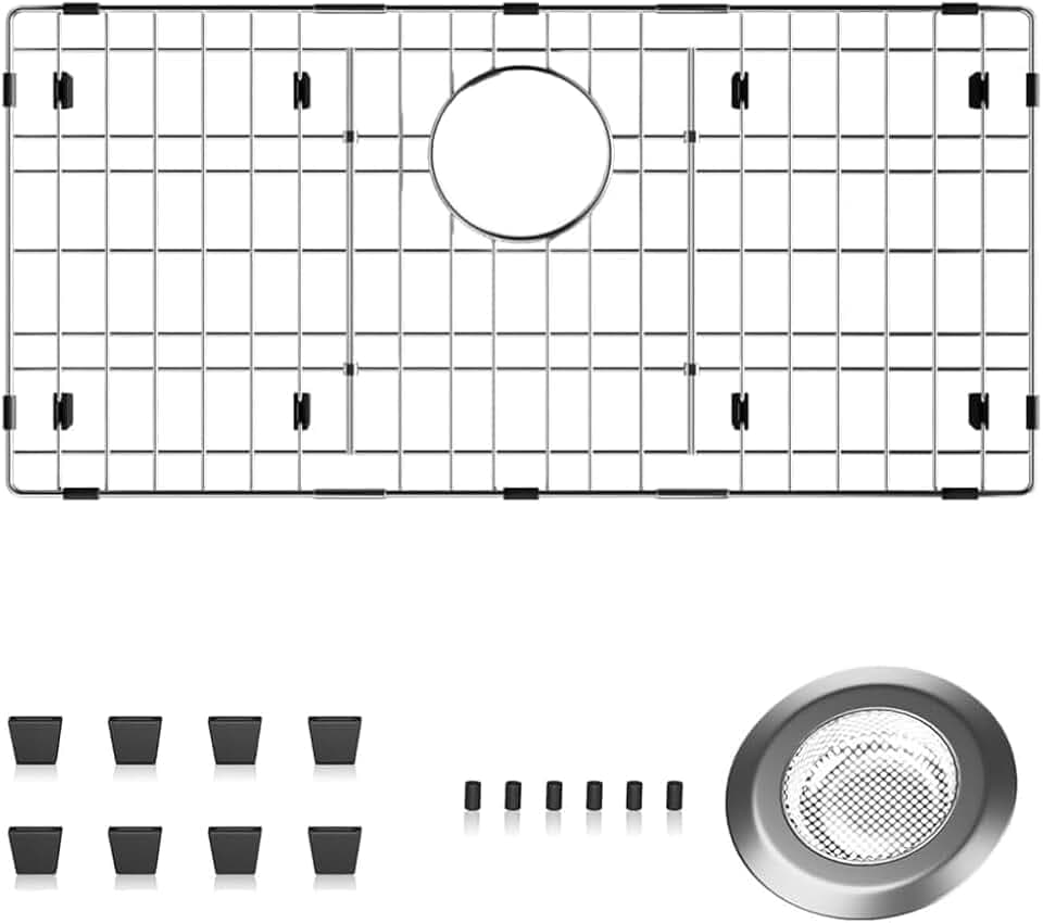 Sink Protectors for Kitchen Sink,Rust-Resistant Grid Rack for Sink Bottom, Scratch Prevention, Drainage Support,Stainless Steel, 28-3/8 * 14-3/16 inch