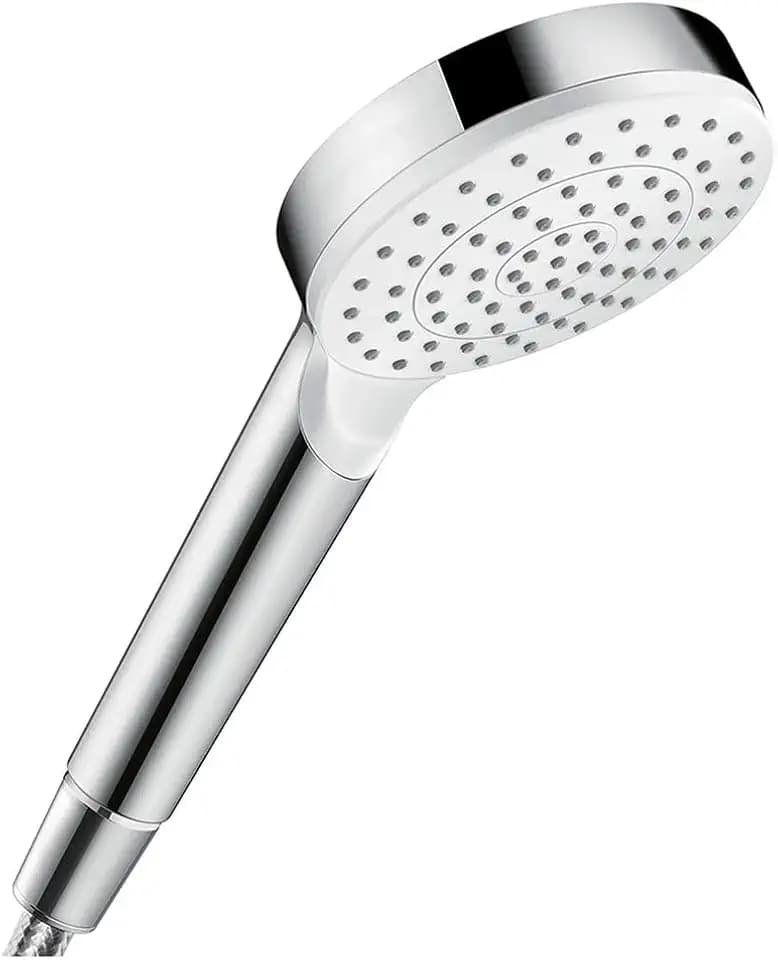 hansgrohe wassersparender Duschkopf Crometta, Sparduschkopf 6l/min, Duschbrause, Weiß/Chrom