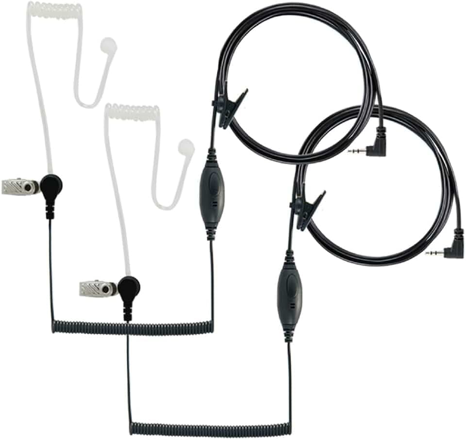 Cobra GA-SV01 2P Surveillance Walkie Talkie Headset Microphone, Black