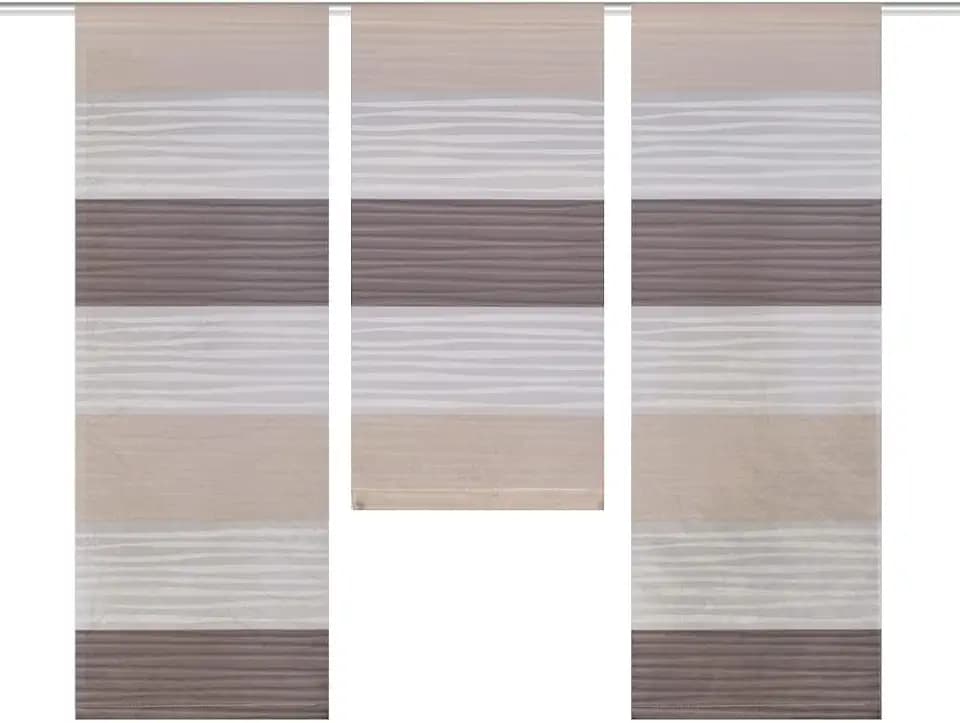 Gabi Kleinfenster-Set, halbtransparenter Stoff, Farbe: Stein, Größe: 80 x 30 cm