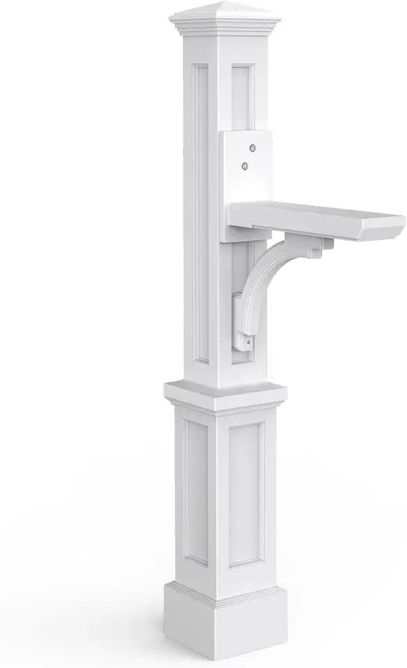 Mayne Newport Plus Decorative Mailbox Post, White