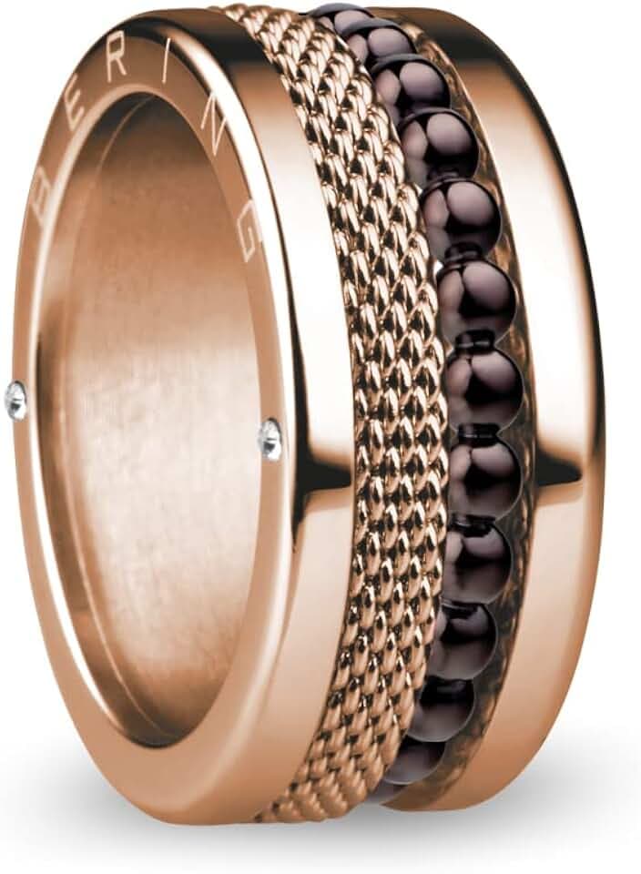 BERING Damen Ring in glänzendem roségold - Arctic Symphony Collection aus Edelstahl - Donube
