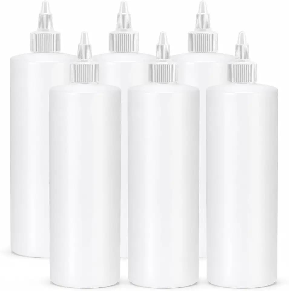 Bar5F 16 oz Condiment Squeeze Bottles, 6-Pack