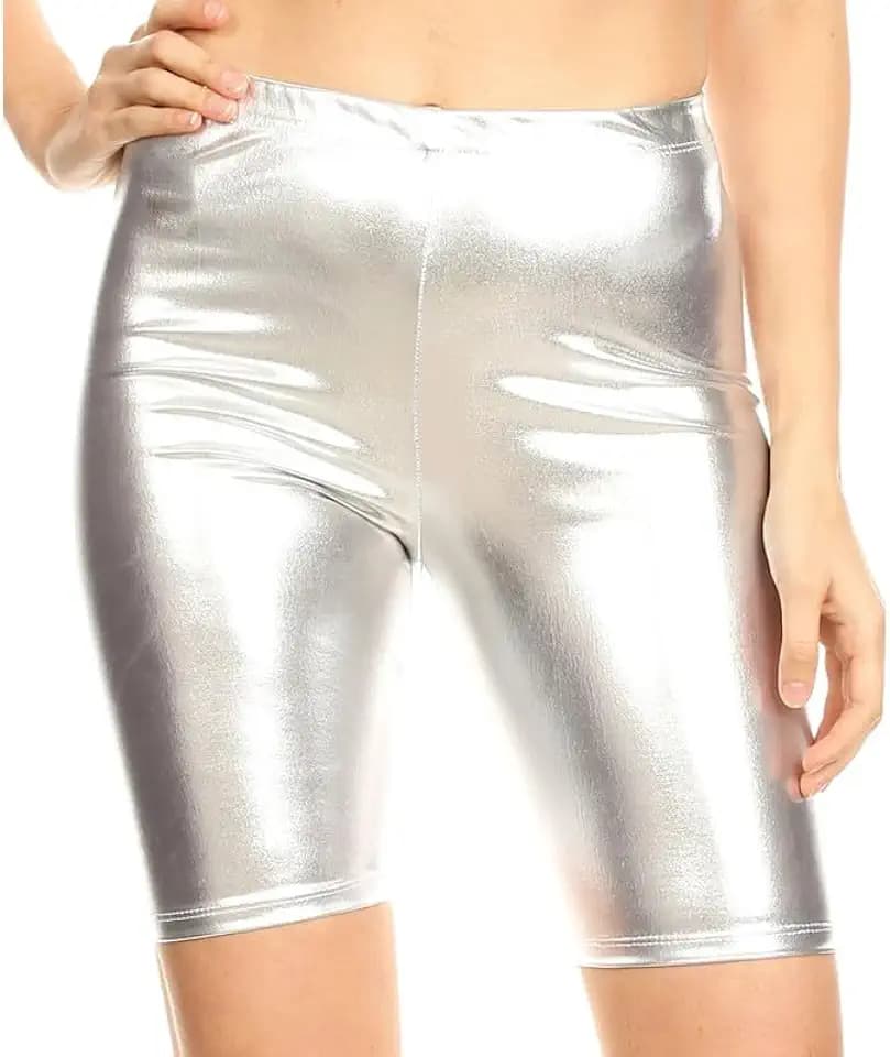 Damen und Kinder, glänzende Metallic-Fahrradhose, Tanz, Gymnastik, vielseitig zu tragen