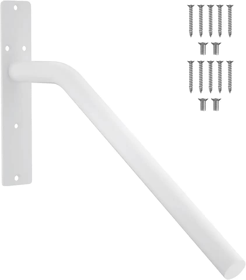 Wandmontiertes Treppengeländer, Haltegriff aus legiertem Stahl für Außentreppen, Stützgeländer für Treppen mit 1-3 Stufen, ideal für Veranda, Garage, Garten (Weiß)