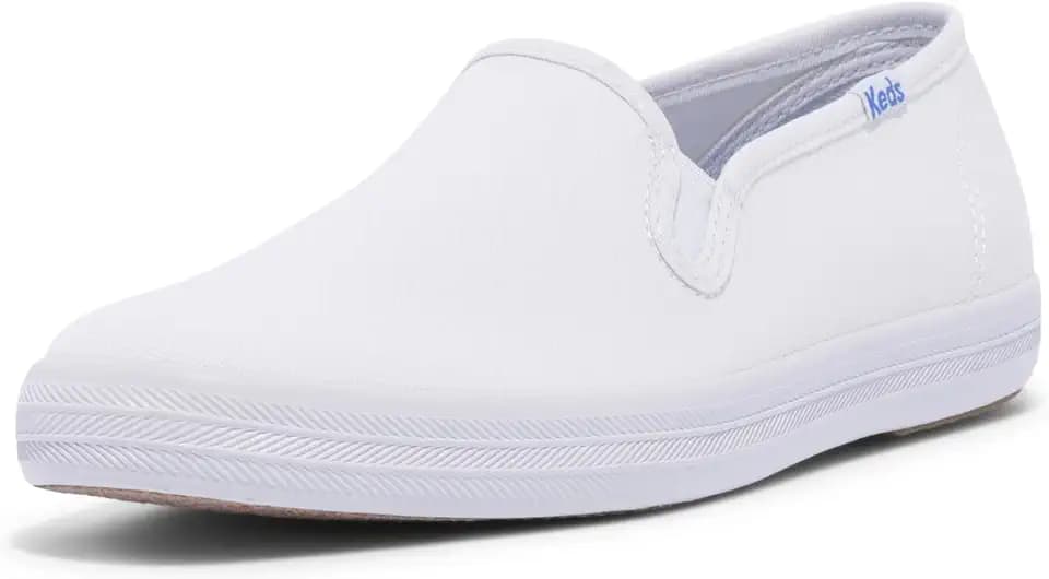 Keds Womens Champion Canvas Slip On Sneakers Shoes Casual - White