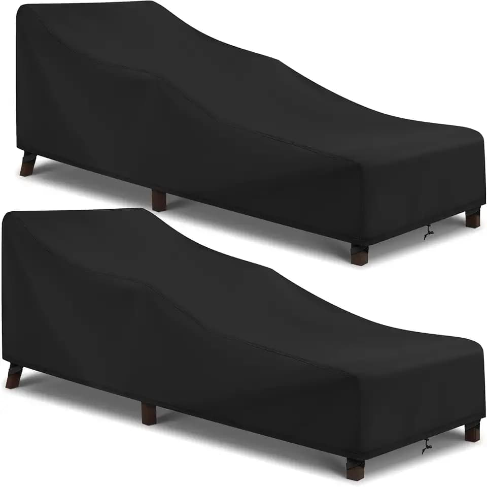 Arcedo Patio Chaise Lounge Cover Waterproof 2 Pack, 80" x 30" x 26" H,Black