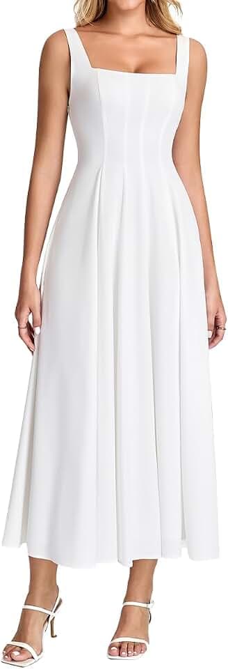 Summer Corset Midi Flowy Floral Wedding Guest Dress for Women 2026