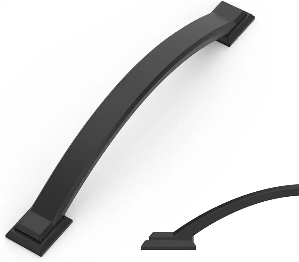 Amerdeco 10 Stück Möbelgriffe Schwarz 128mm Lochabstand, Zinklegierung Schubladengriffe & Schrankgriffe für Küchenschränke & Kleiderschränke UK0081