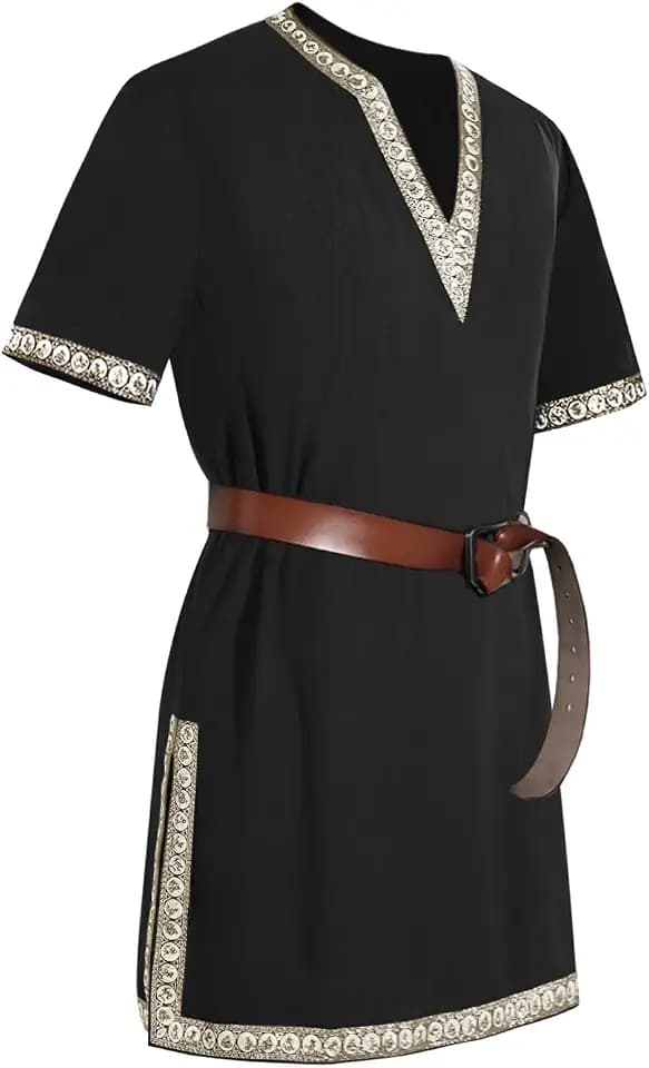 Mens Medieval Knight Tunic Renaissance Mercenary Scottish Costume Warrior LARP Halloween Tops