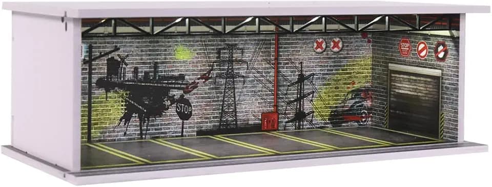 1/64 Scale Diorama Garage Display Case for Die-cast Model Cars