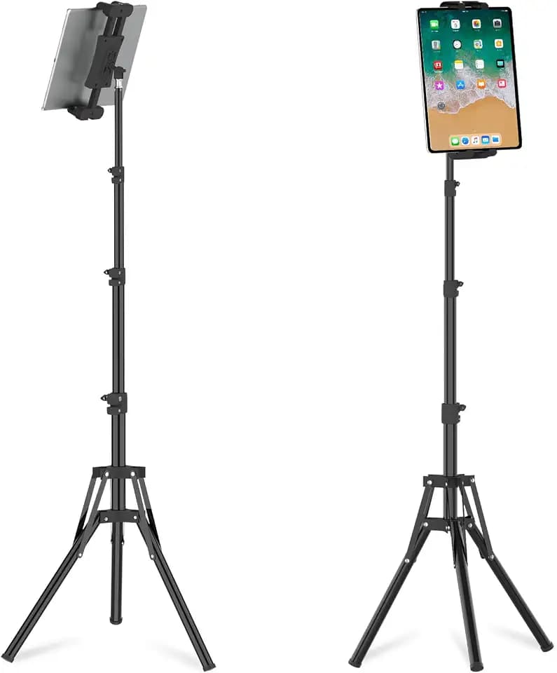 Tablet Stativ Halterung, iPad Stativ Halter Höhenverstellbar bis 160cm Tablet Ständer Bodenständer für iPad Pro Air Mini, Samsung Galaxy Tab, 4,7-13,5 Zoll Tablets und Handys