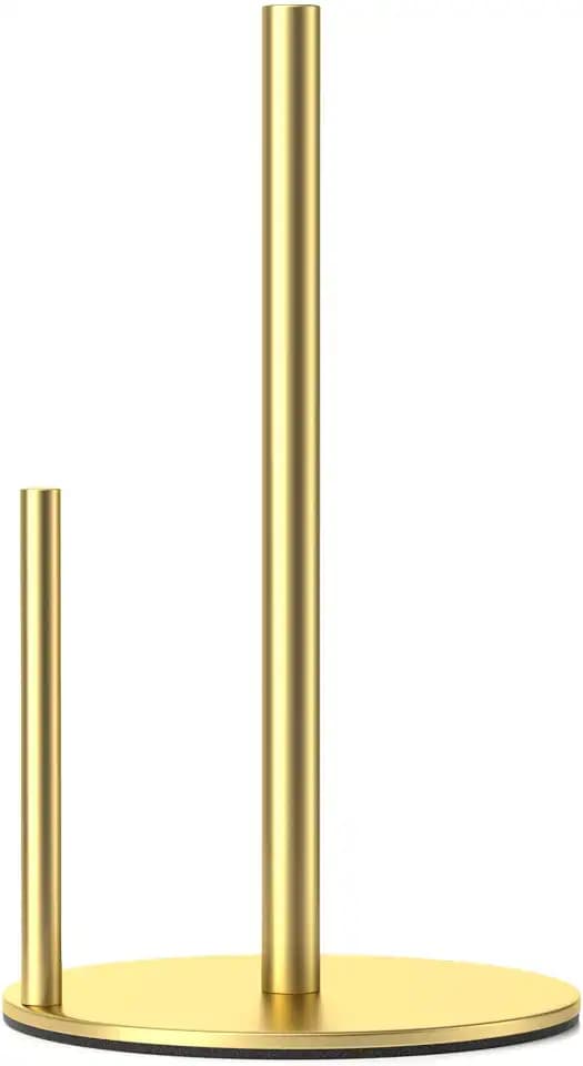 Golden KüChenrollenhalter Arbeitsplatte Papierrollenhalter Stehend KüChenrollen Halter, Premium-Edelstahl KüChenpapierhalter FüR Zuhause Mit Gewichteter Basis, KüChe KüChenrollen Organisieren