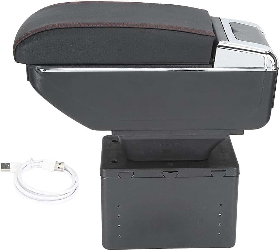 Aramox Armlehnenbox, Universal Car Center Console Armlehnenbox-Behälter Einstellbar mit USB-Schnittstelle