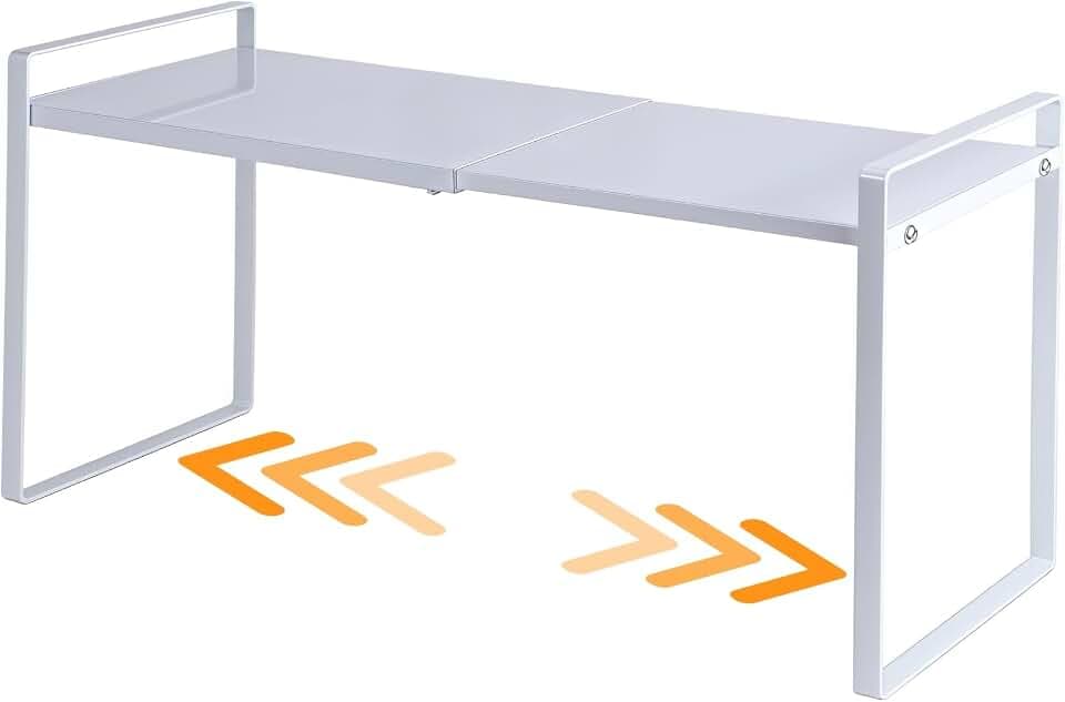 Expandable Cabinet Shelf Organizer Riser for Kitchen Cupboard Under Sink