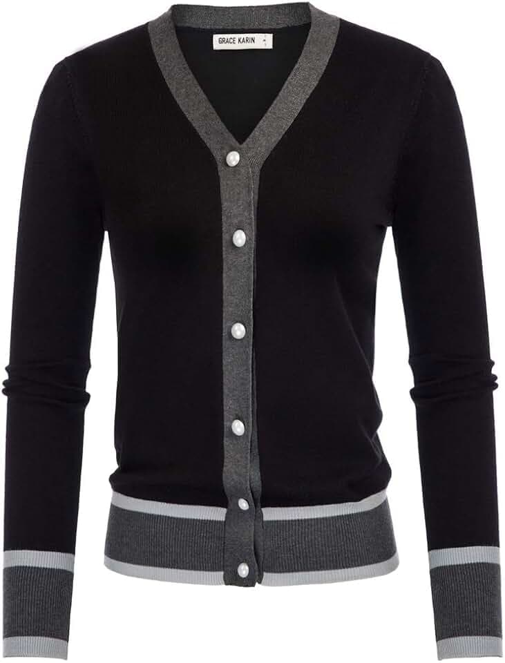 GRACE KARIN Cardigan Sweaters for Women Fall Lightweight Cropped Cardigan