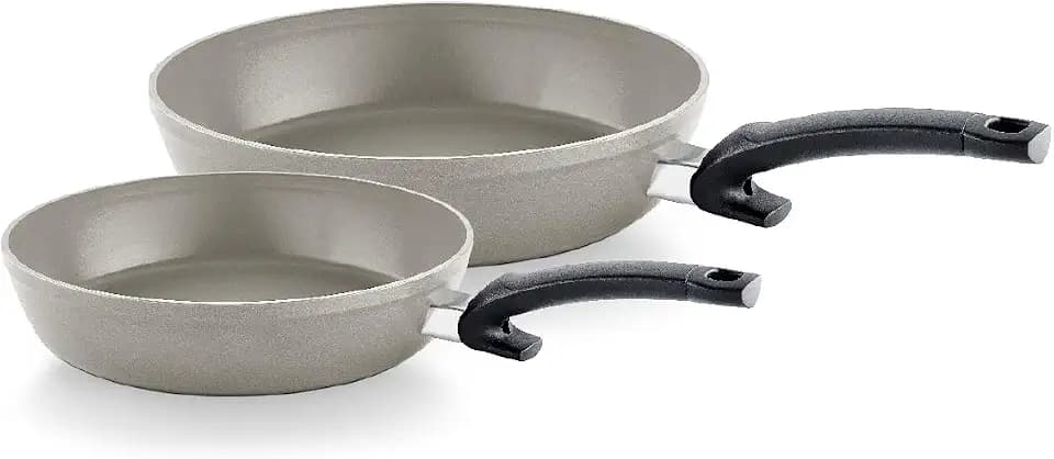 Fissler, Ceratal Comfort Pfannenset 2-teilig (Ø 24 + 28 cm, Grau), Aluminium, Keramikbeschichtung, Cookstar Boden, Induktion, Made in Germany