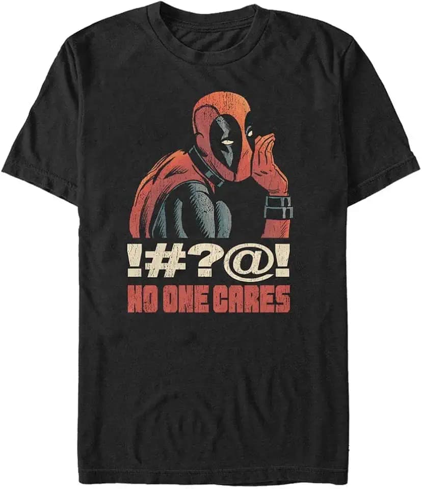 Marvel Unisex Deadpool No One Cares Organic Short Sleeve T-shirt