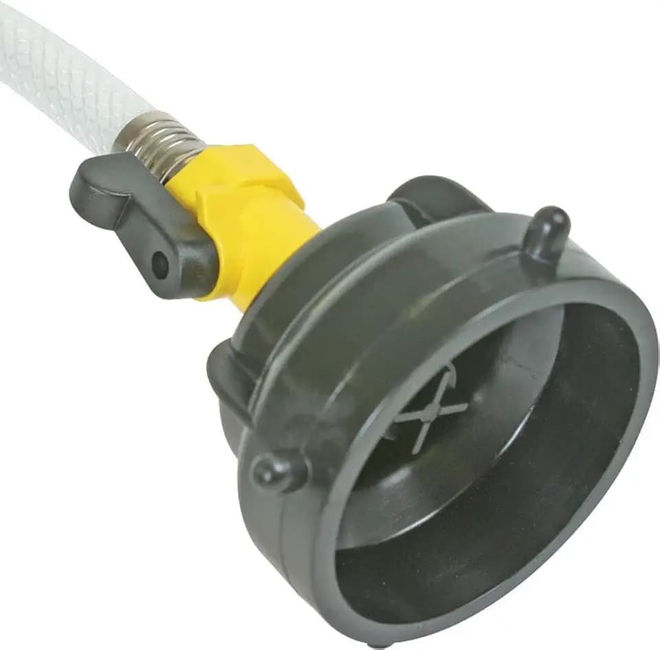 Camco RV Sewer Hose Rinse Cap | Features a Convenient Shut-Off Valve for Water Flow Control, Firmly Locks onto the RV Sewer Hose Bayonet Fitting, and Rinses RV Sewer Hose Before Storage (39533)
