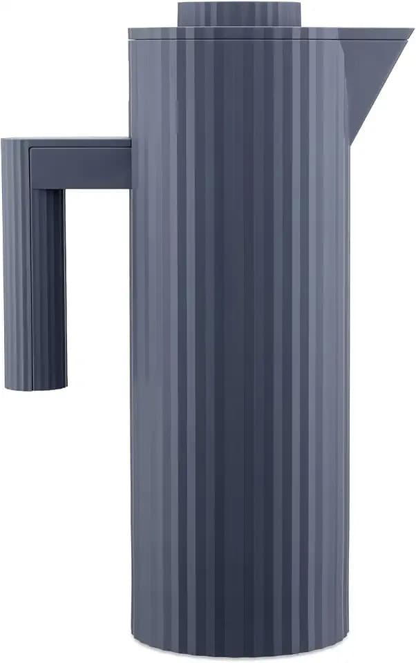 Alessi Plissé MDL12 G - Design Isolierkanne, Doppelwandiges Inneres Isolierglas, aus Thermoplastischem Harz, 100 cl, Grau