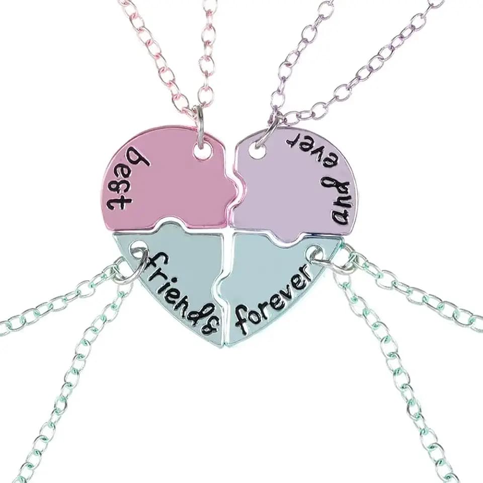 Best Friend Friendship Necklaces for Women Men Puzzles Heart Matching Necklace For Little Sister Anniversary Birthday Jewelry Gifts