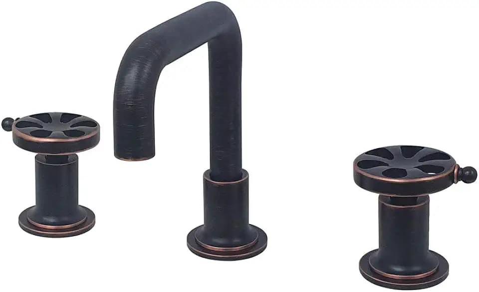 Kingston KS142RXNB Widespread Bathroom Faucet, Naples Bronze
