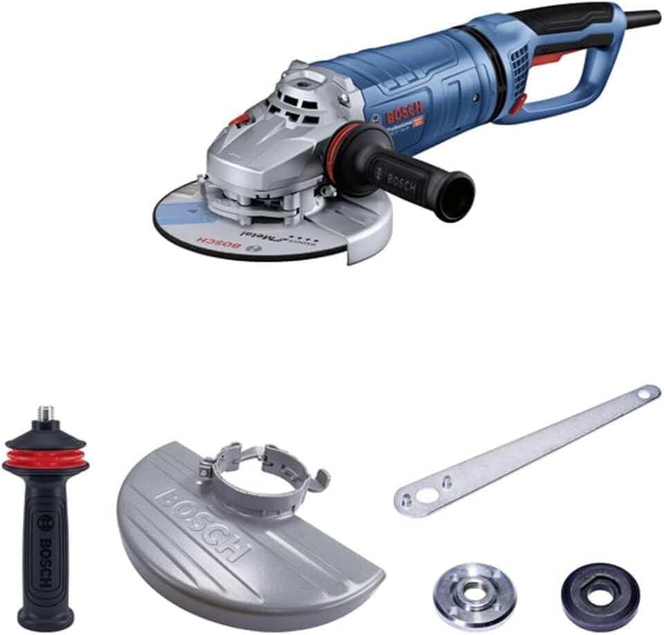 Bosch PRO Winkelschleifer GWS 27-180 JR (Leistung: 2.700 W, Scheiben-Ø: 180mm, mit KickBack Control und Vibration Control, inkl. Schutzhaube)