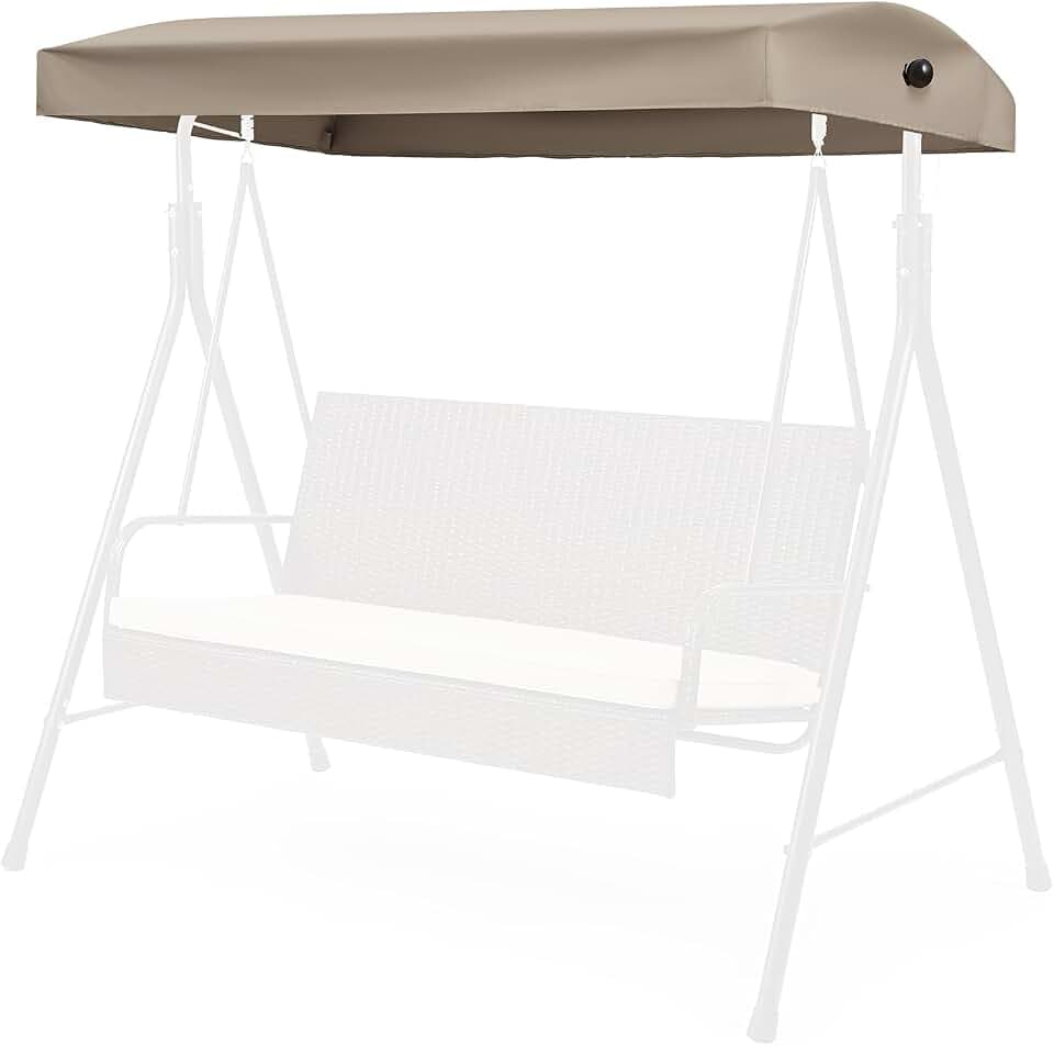 Frienda Replacement Canopy Top Compatible with Model GCS00229C, 3 Seater Outdoor Patio Swing Canopy Top Cover 77" x 46.5", Fabric Only, Structure Not Included, Will Not Fit Any Other Swing(Beige)