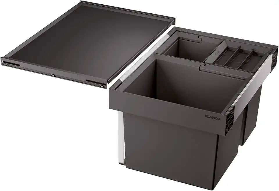 BLANCO FLEXON II XL 60/3 | Abfall Müllsystem | 1 x30l und 2 x8l Eimer | [56,2x40x37,1cm] | 1 x Eimerdeckel 8l | Minimale Einbauhöhe: 355mm | für 60 cm breite Unterschränke