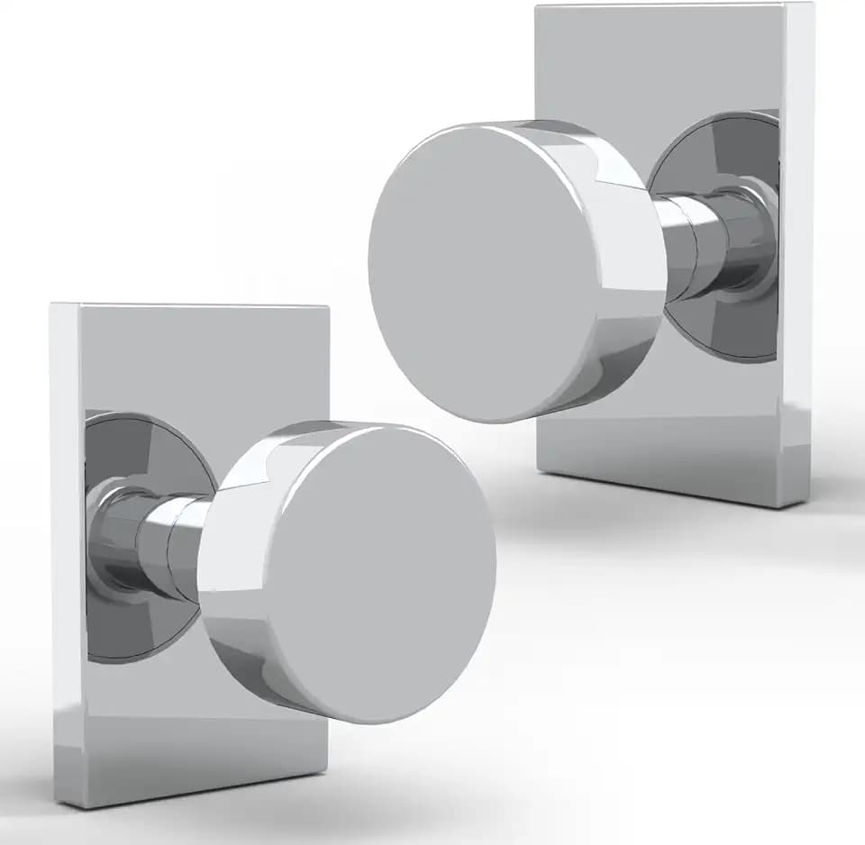 Mega Handles Laura Dummy Door Knob Chrome (2-Pack) - Non-Turning