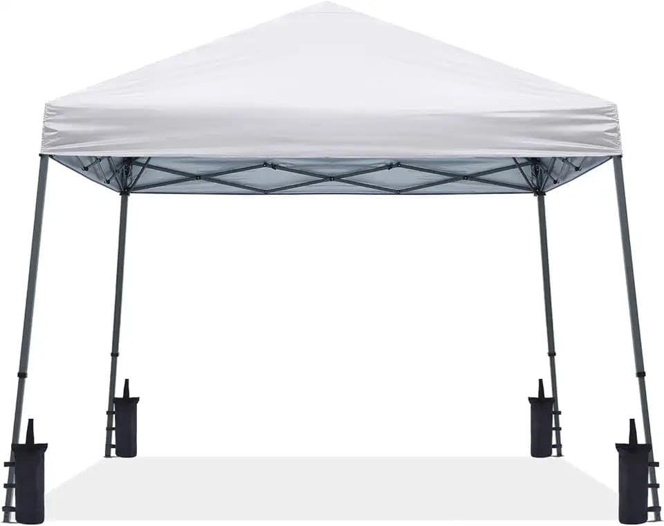 ABCCANOPY 11x11 Pop Up Canopy Tent, Stable Slant Leg Outdoor Shade, White