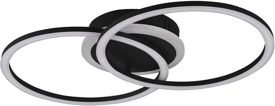 Reality Leuchten LED Deckenleuchte Venida R62783132, Metall Schwarz matt, inkl. 25 Watt LED, Switch Dimmer