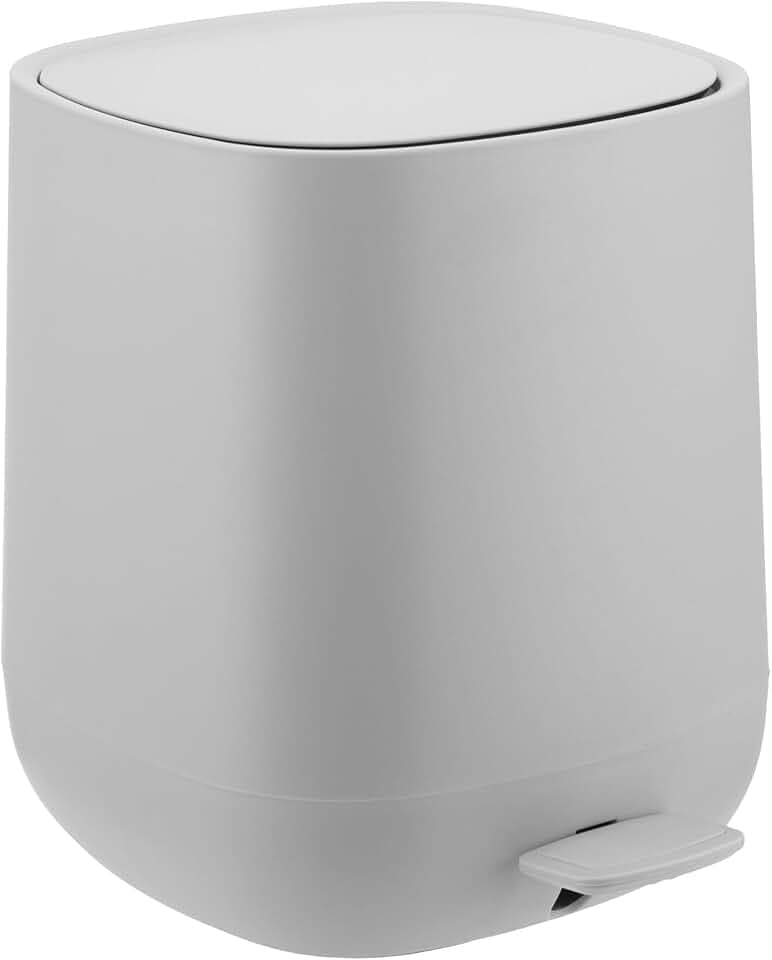 Relaxdays Mülleimer Bad, 5 l, Kosmetikeimer mit Soft-Close, grau