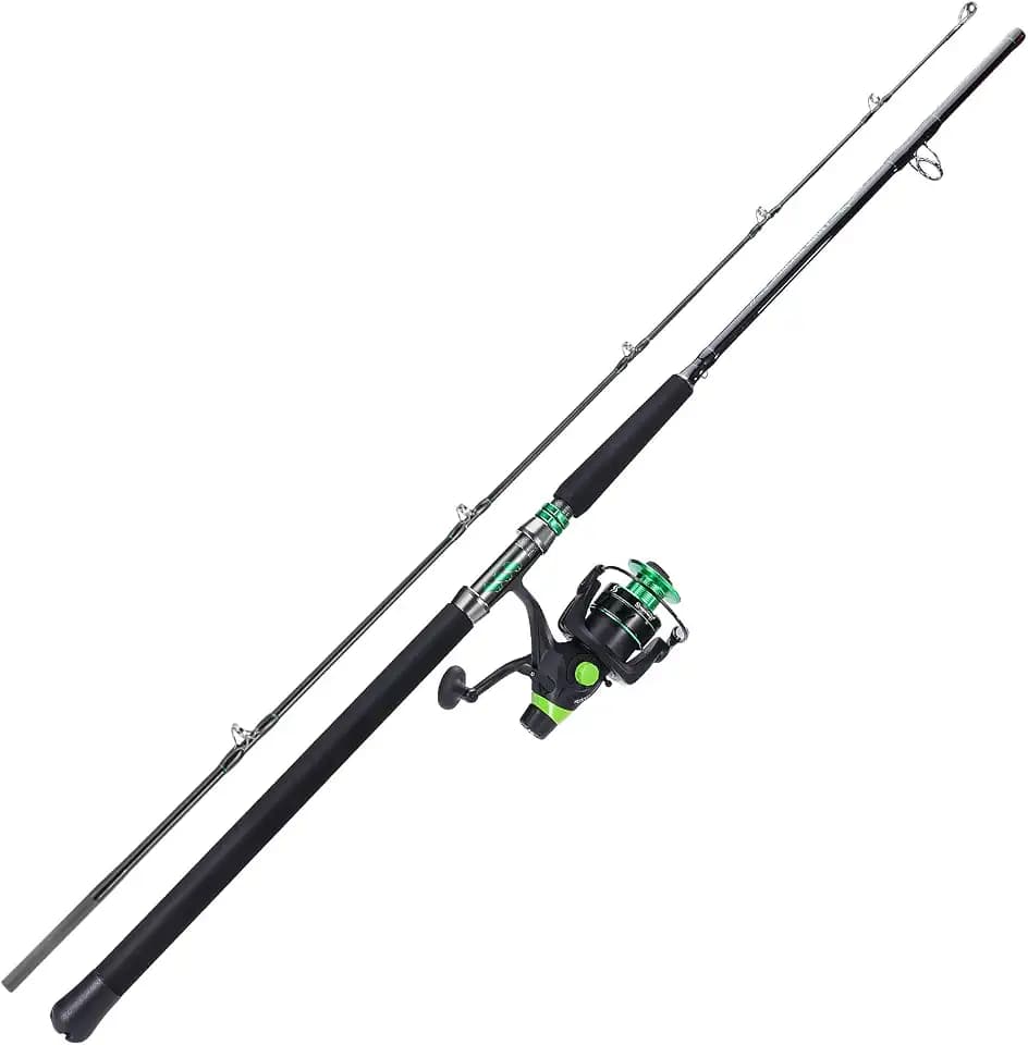 Sougayilang Catfish & Inshore Spinning Combo – 30LB Drag, 4.7:1, 13+1 Bearings, 2-Piece Medium Heavy Rod for Catfish, Striper, Redfish, Carp – Bottom Fishing