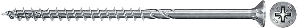 fischer PowerFast II CZP 6,0 x 90, Spanplattenschraube (100 Stk.) mit Teilgewinde, Senkkopfschraube mit Kreuzschlitz, Schraube für Holzverarbeitung, reduziert Einschraubwiderstand & Einschraubzeit