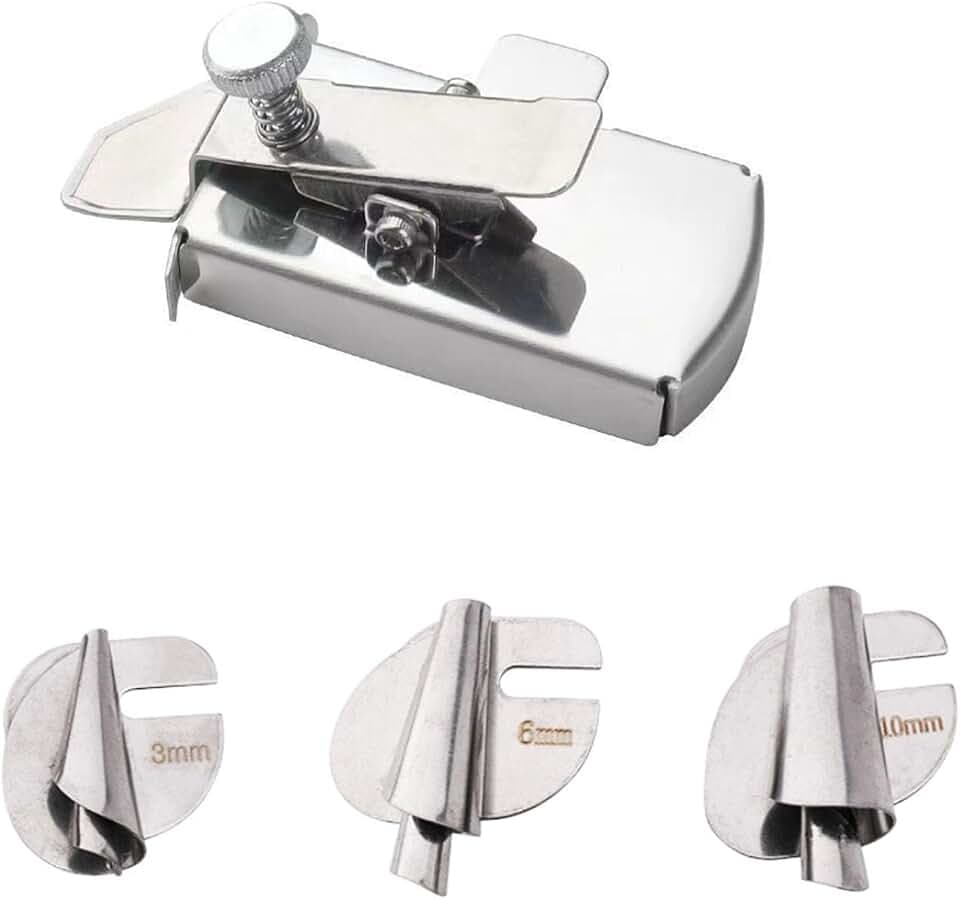 ZOCONE Magnetische Nahtführung für Nähfuß Magnet Nahtführung mit 3 Stück Rollsaum Nähfüße (3mm 6mm 10mm) zum Nähen Rolled Saum für Nähmaschine Praktisches Nähzubehör für Nähmaschine Zubehör