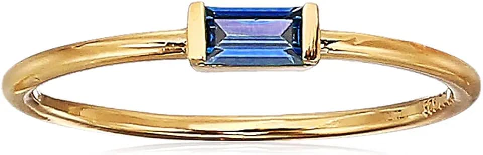 Amazon Essentials 18K Yellow Gold Plated Sterling Silver Cubic Zirconia Fashion Stackable Ring