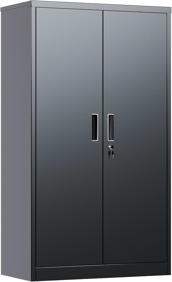 SUPEER Aktenschrank,Metallschrank mit 3 höhenverstellbaren Fachböden