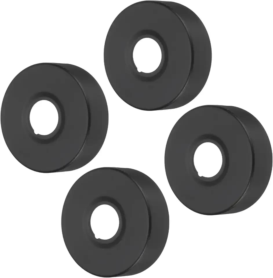 uxcell 4pcs Shower Arm Flange 80mm/3.1" OD Escutcheon Plate Stainless Steel Round Plumbing Cover Plates for 25mm/1" Dia Water Pipe Faucet Decoration Kitchen Accessories, Black