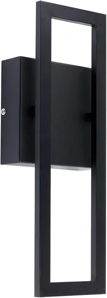 Globe Electric 51432 LED Integrated Outdoor Indoor Wall Sconce, Black, 17 Watts, 520 Lumens, Back Porch Lights, Front Patio, Garage Fixture, Exterior Lighting for House
