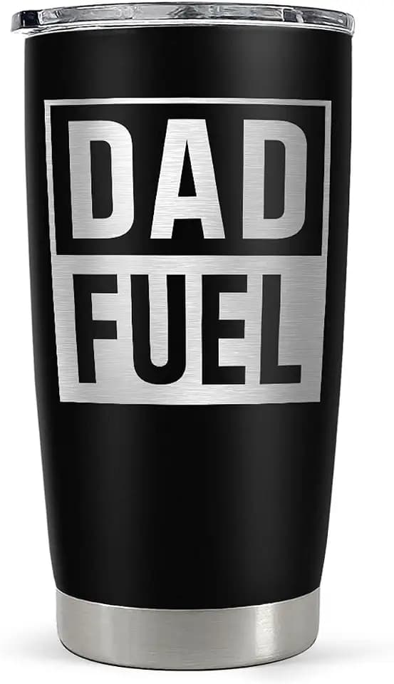 SANDJEST Dad Tumbler 20oz, Dad Fuel Stainless Steel Insulated Tumblers, Coffee Mug Cup for Best Dads from Daughter Son, Gifts for Birthday Christmas Fathers Day