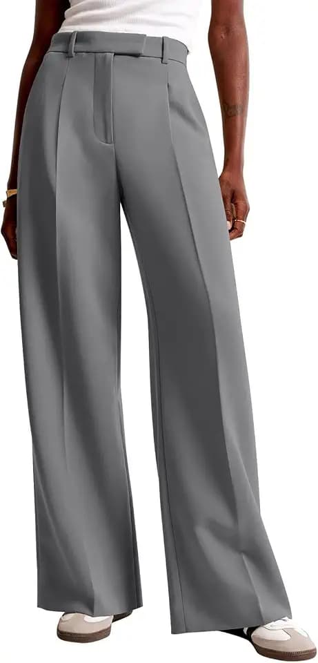NIMIN Women Wide Leg Work Pants High Waisted Dress Trousers with Pockets