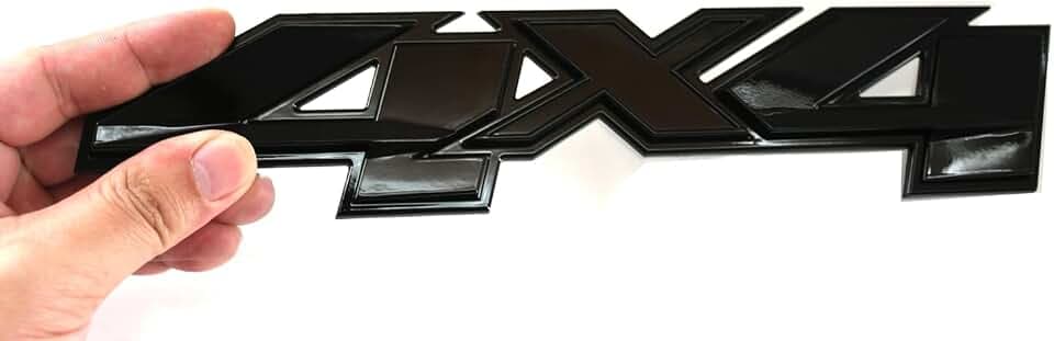 1pc New Custom 3D 4x4 Bed Rear Emblems Badges Decal Replacement for Silverado GMC Sierra (Glossy Black)