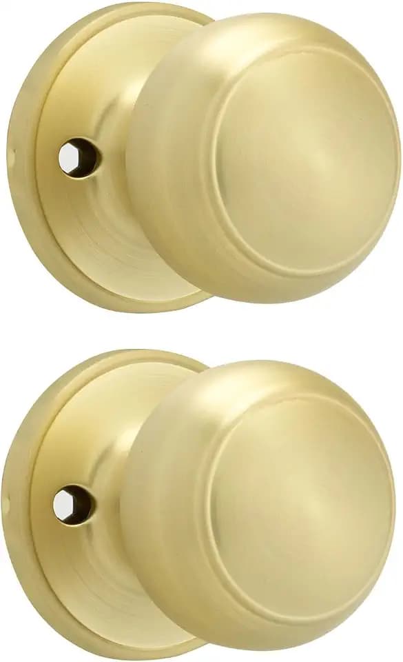 Goldenwarm 2 Pieces Gold Dummy Door Knobs, No-Turning Door Dummy Knob