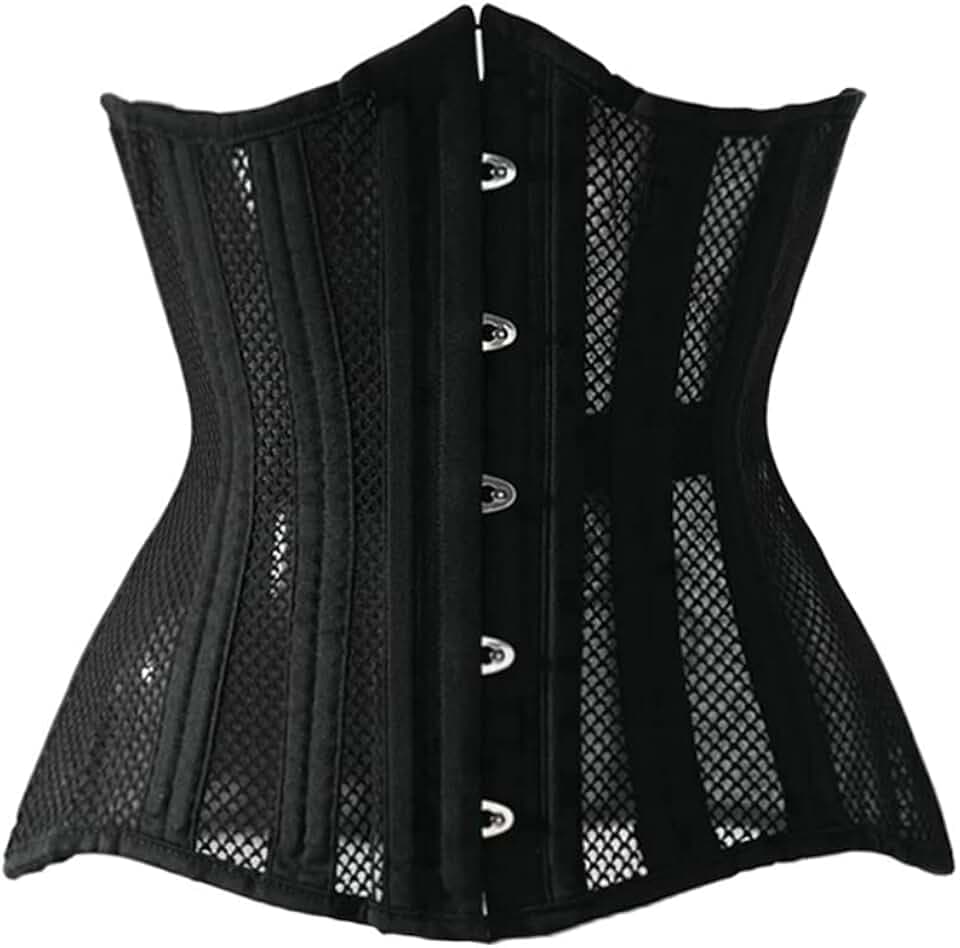 Unterbrustkorsett für Damen, robust, spiralförmig, 26 Stahlstäbchen, Satin, strapazierfähig, Taillen-Training, Shaper
