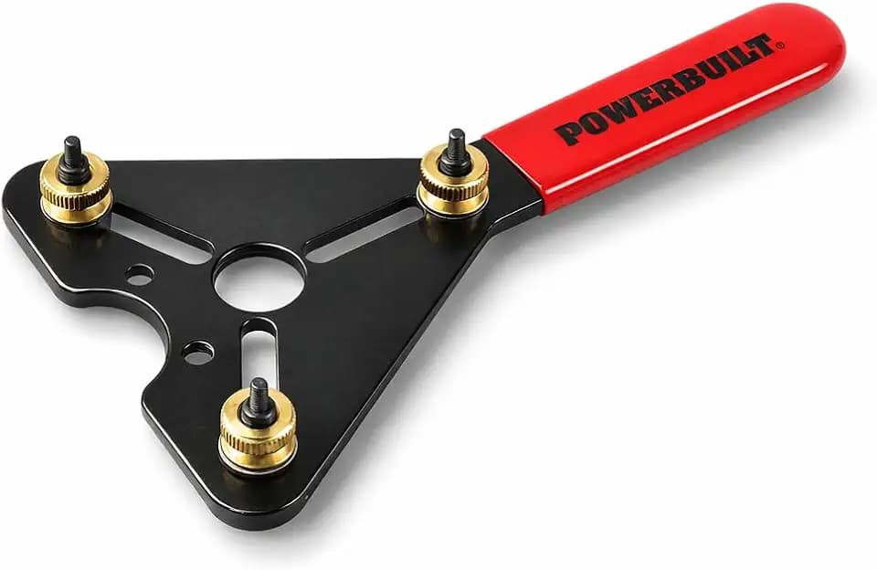 Powerbuilt AC Clutch Holding Tool, Service Car Air Conditioner Clutch, Adjustable Pin, Non-Slip Grip Handle, Vehicle Repair - 648980, Black and Red