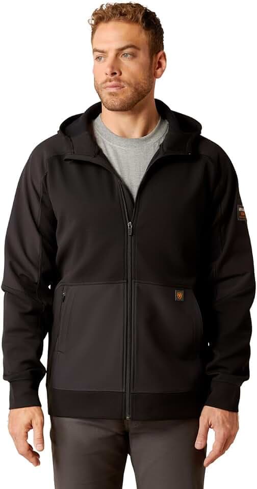 ARIAT mens Rebar Worktek Reinforced Full Zip Hoodie