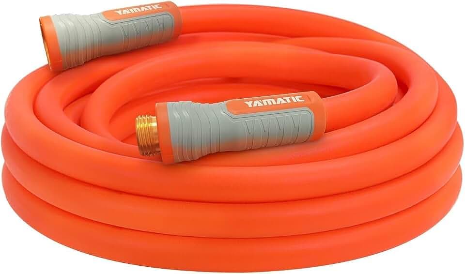 YAMATIC Flexible Garden Hose 5/8" x 30ft, 360° Swivel Handle, Burst 600 PSI