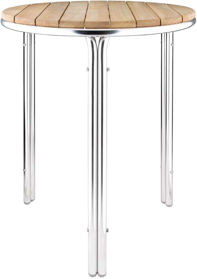 Bolero gl981 rund Esche und Aluminium Tisch