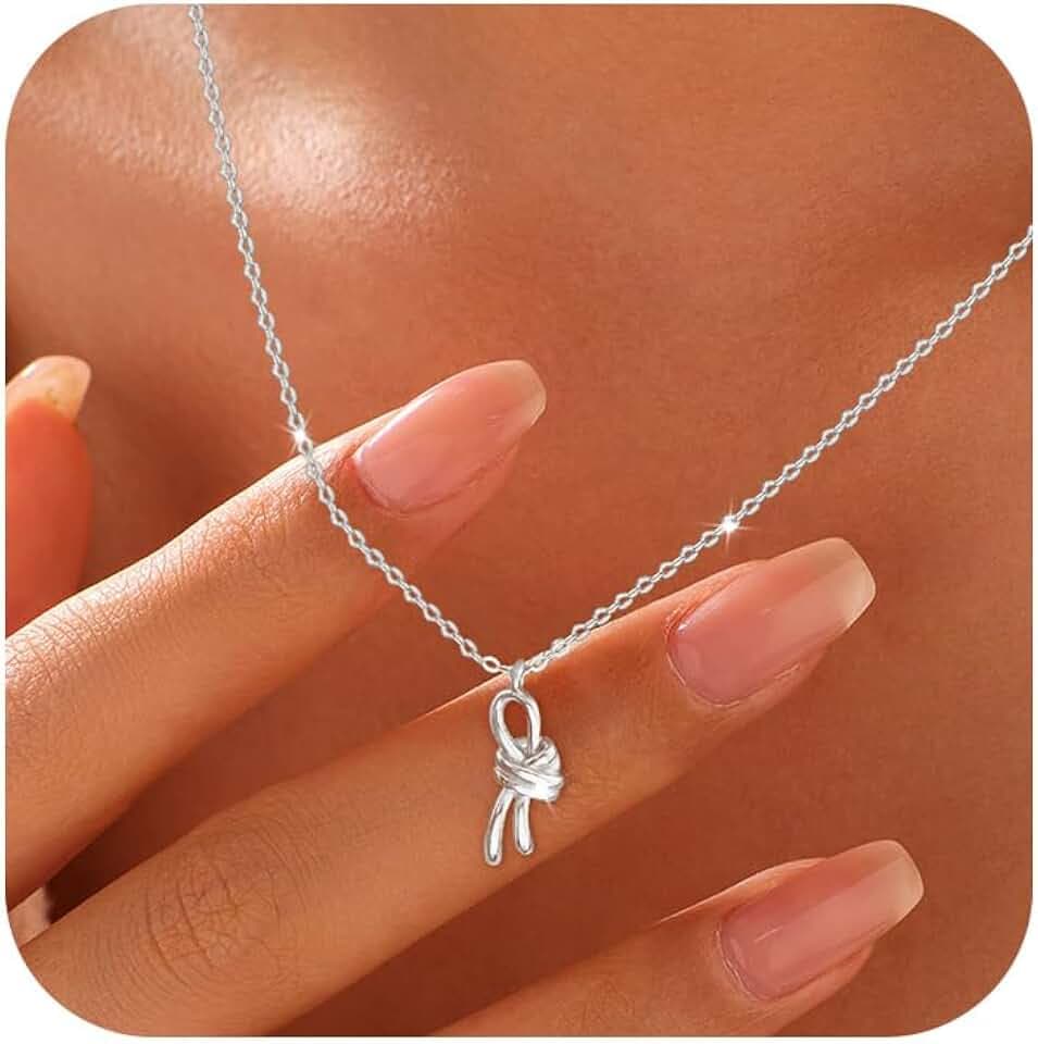 925 Sterling Silver Dainty Infinity Rope Knot Necklace for Women Daughter